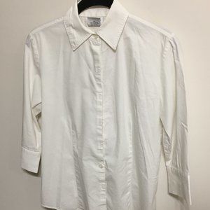 White fitted button up